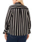 Фото #2 товара Plus Size Striped Button-Down Bell-Sleeve Shirt