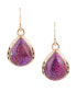 Фото #1 товара Women's Havana Bronze and Purple Turquoise Drop Earrings