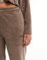 Kaiia studio logo towelling flared joggers co-ord in brown