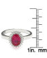 Фото #3 товара Suzy Levian Sterling Silver Cubic Zirconia Red Oval Halo Ring
