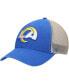 ფოტო #2 პროდუქტის Men's Royal, Natural Los Angeles Rams Flagship Logo MVP Snapback Hat