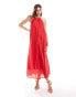 Фото #1 товара & Other Stories halter neck midaxi dress with cutaway back in red