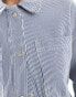 New Look cotton shacket in blue and white stripe weiß, 40 - фото #2