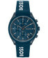 ფოტო #1 პროდუქტის Men's Velocity Quartz Fashion Chronograph Blue Silicone Strap Watch 44mm