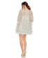 ფოტო #2 პროდუქტის Women's Floral Print Long Flare Sleeve Mesh A-Line Dress