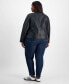 ფოტო #2 პროდუქტის Plus Size Faux-Leather Zip-Front Jacket