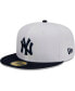 Фото #1 товара Men's White, Navy New York Yankees Optic 59FIFTY Fitted Hat