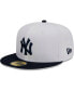 ფოტო #1 პროდუქტის Men's White, Navy New York Yankees Optic 59FIFTY Fitted Hat