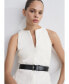 Фото #3 товара Women's Zipper Detail Belted Jumpsuit