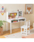 Фото #4 товара Kids Desk and Chair Set Study Writing Workstation with Hutch & Bulletin Board