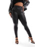 Фото #5 товара Spanx Plus faux leather moto leggings in black