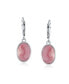 ფოტო #2 პროდუქტის 3Ct Natural Pink Rhodochrosite Dome Oval Western Style Bezel Set Lever Back Dangle Earrings For Women .925 Sterling Silver