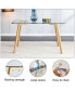 Фото #9 товара Modern Glass Dining Table with Metal Legs