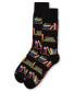 Men's Bookshelf Bibliophile Rayon from Bamboo Novelty Crew Socks