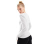 Фото #4 товара Vero Moda fine rib long sleeved top in light grey melange