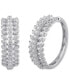 Diamond Triple Row Small Hoop Earrings (2 ct. t.w.) in 10k White Gold