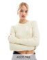 Фото #1 товара ASOS DESIGN Tall knitted long sleeve top with crew neck in stone