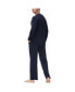 ფოტო #2 პროდუქტის Men's Heat retaining Two Piece V-Neck & Lounge Pants Pajama Set