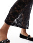 Cotton On lace midi slip skirt in black