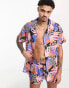 Фото #1 товара We Are We Wear william short sleeve beach shirt co-ord in cabana tropical print