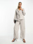 Фото #1 товара Vero Moda pinstripe relaxed belted blazer co-ord in grey