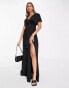 Фото #2 товара ASOS DESIGN fallen shoulder maxi dress in black