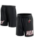 ფოტო #1 პროდუქტის Men's Black Miami Heat Free Throw Mesh Shorts