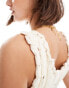 Mango frayed detail vest in white