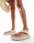 Фото #1 товара Stradivarius tie buckle detail thong sandal in white