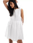 Фото #6 товара ASOS DESIGN poplin smock tie side mini dress in white