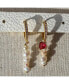 ფოტო #2 პროდუქტის 18K Gold Plated Mix of Extra Small and Small Size Freshwater Pearls with a little Red Heart Zirconia Charm - Aka Earrings for Women