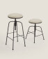 Linen high swivel stool