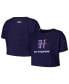 ფოტო #1 პროდუქტის Women's Navy Houston Texans H-Town Cropped Boxy T-Shirt