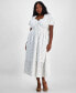 ფოტო #3 პროდუქტის Women's Short-Sleeve Clip-Dot Midi Dress, XXS-4X, Created for Macy's