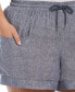 ფოტო #3 პროდუქტის Plus Size Seamed Linen Drawstring Shorts