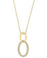 ფოტო #1 პროდუქტის EFFY® Diamond Interlocking Oval Loop 18" Pendant Necklace (1/2 ct. t.w.) in 14k Gold