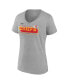 ფოტო #2 პროდუქტის Women's Heather Gray Kansas City Chiefs Super Bowl LVIII Roster V-Neck T-shirt