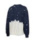 ფოტო #3 პროდუქტის Women's Navy Distressed v Penn State Nittany Lions Twice As Nice Faded Dip-Dye Pullover Long Sleeve Top