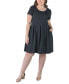 Фото #1 товара Plus Size Scoop Neck Knee Length Pocket Dress