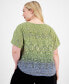 Фото #2 товара Plus Size Printed Dolman Short-Sleeve Top, Created for Macy's