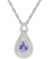 ფოტო #2 პროდუქტის Sapphire (1-1/4 ct. t.w.) & Diamond (1/4 ct. t.w.) 18" Pendant Necklace in 14k White Gold (Also available in Tanzanite, Emerald and Ruby)