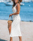 Фото #3 товара Women's Crochet Tassel Tie Side Slit Cover-Up Beach Dress