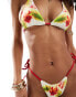 Фото #3 товара Murci tie detail bikini set co-ord in white flower print