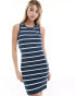 Фото #1 товара ASOS DESIGN knitted tank mini dress in navy stripe