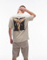 Фото #1 товара Topman oversized fit t-shirt with Nirvana angel front and back print in washed stone