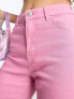 Pieces Petite Peggy flared jeans in pink