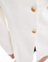 ASOS DESIGN collarless nipped waist blazer in white