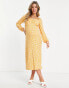 Missguided Maternity midaxi dress with sweetheart neckline in yellow floral