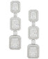 Фото #1 товара Cubic Zirconia Graduated Square Halo Linear Drop Earrings in Sterling Silver