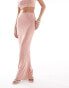 In The Style exclusive slinky maxi skirt co-ord in rose pink